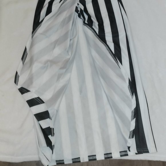 Women's Casual Short Sleeve Striped Midi Dress - Picture 5 of 8